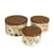 Household Essentials Multicolor Floral Nesting Hat Box Set with Faux Leather Lids